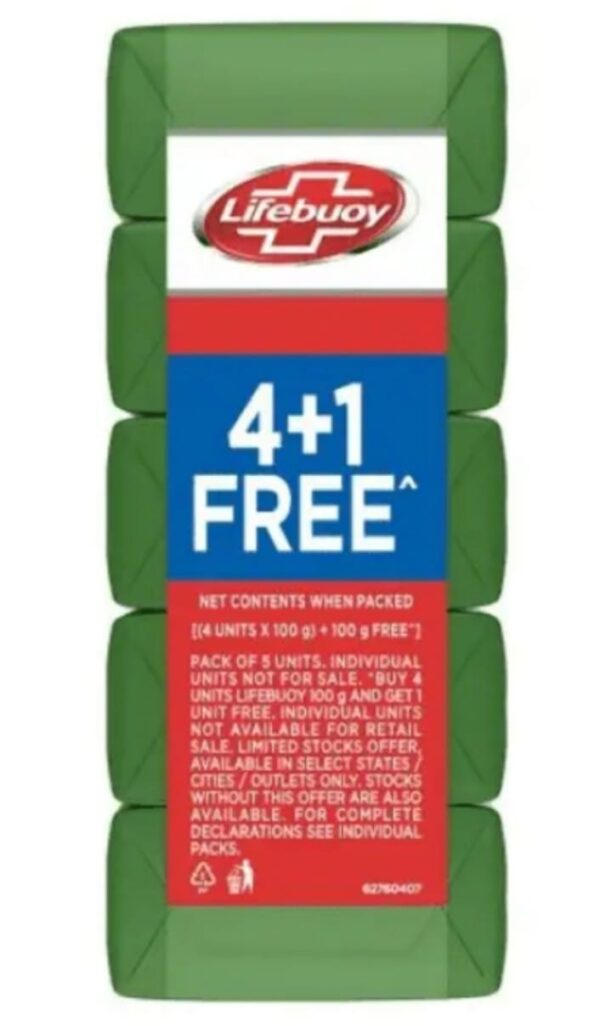 Lifebuoy Neem And Aloe Vera Soap 100g pack of 4 + 1 Free - Image 2