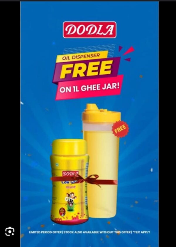 Dodla Cow Ghee 1 Lr with Free Jar - Image 2
